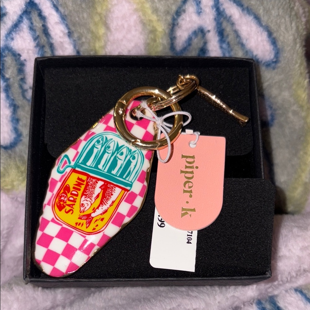 Piper K Pink and Gold Keychain